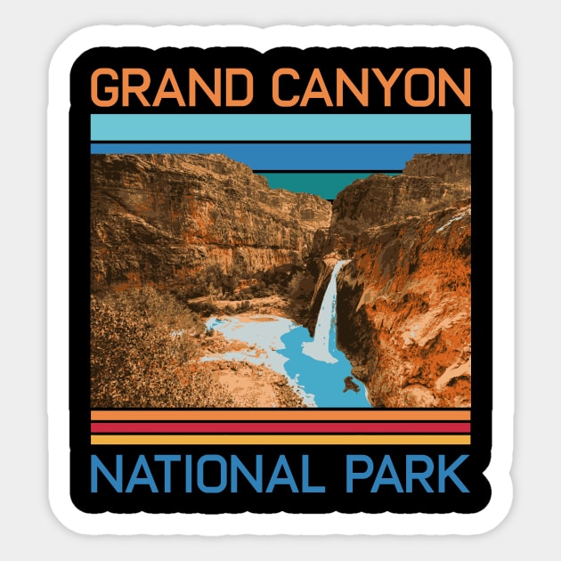 Vintage Grand Canyon Retro Arizona Mountains Havasu Falls Sticker by mrsmitful01